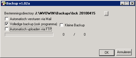 backup met selectie